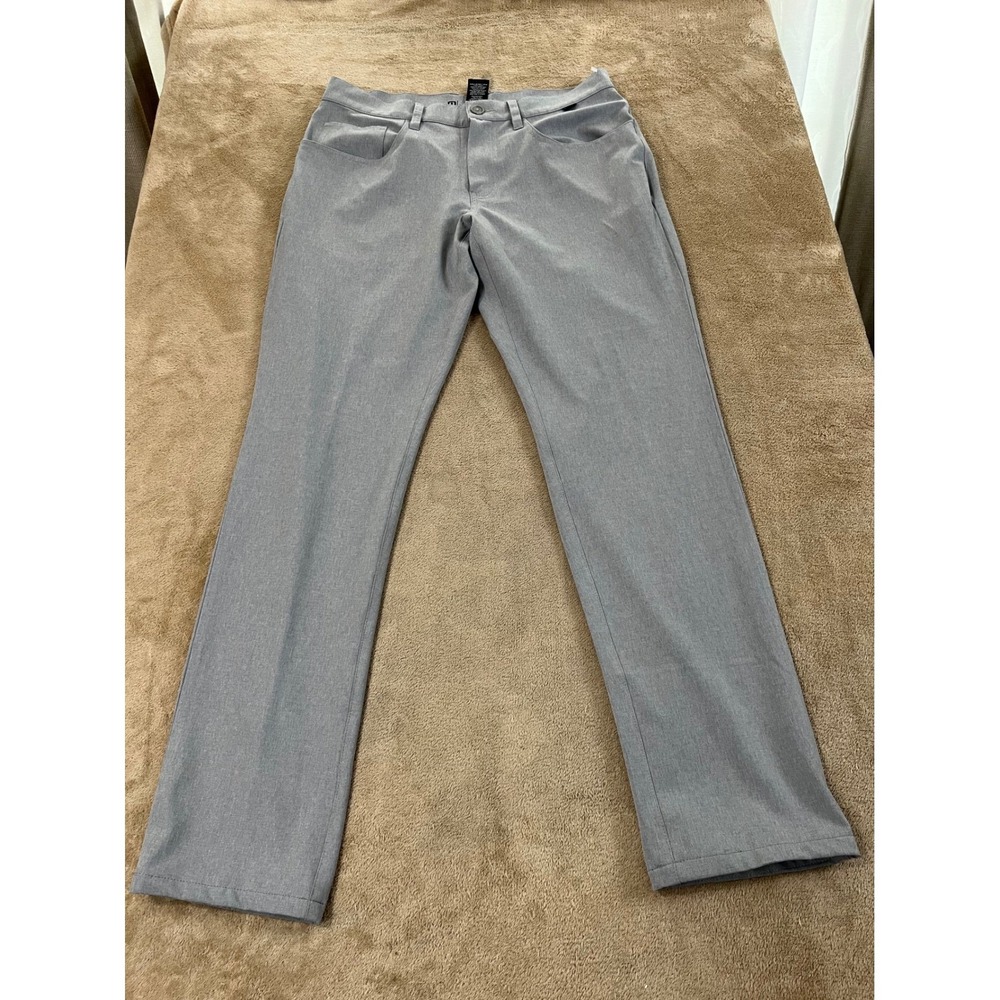 Travis Mathew Open To Close Golf Pants Men Size 32(33) Gray Stretch Casual EUC